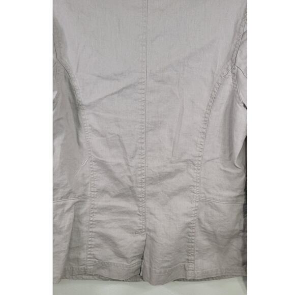 Woolrich Blazer Womens Small Linen Cotton Blend Classic Corporate Minimal Blazer - Picture 4 of 9